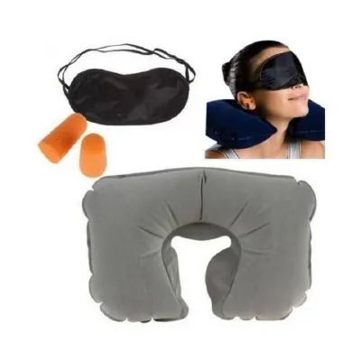 Comfortable Fabric Train Bus Car Travel Pillow Kit 